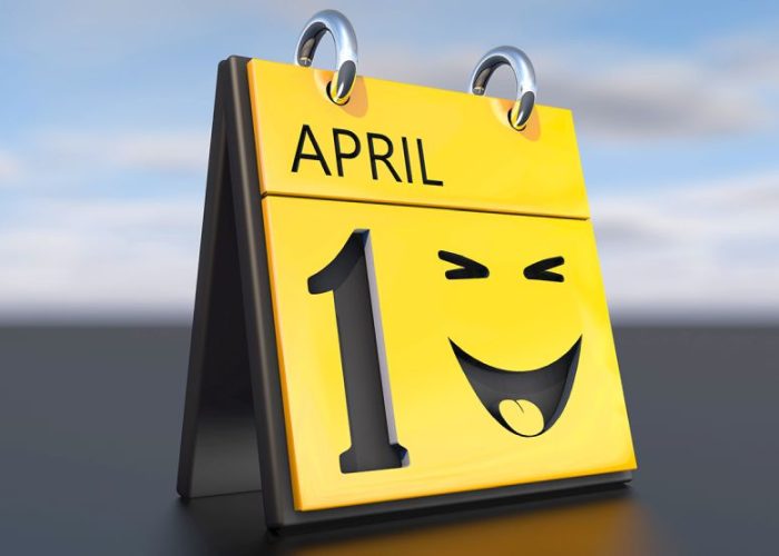 3D rendering of a calendar with the date of April 1st in detail. April fools day.